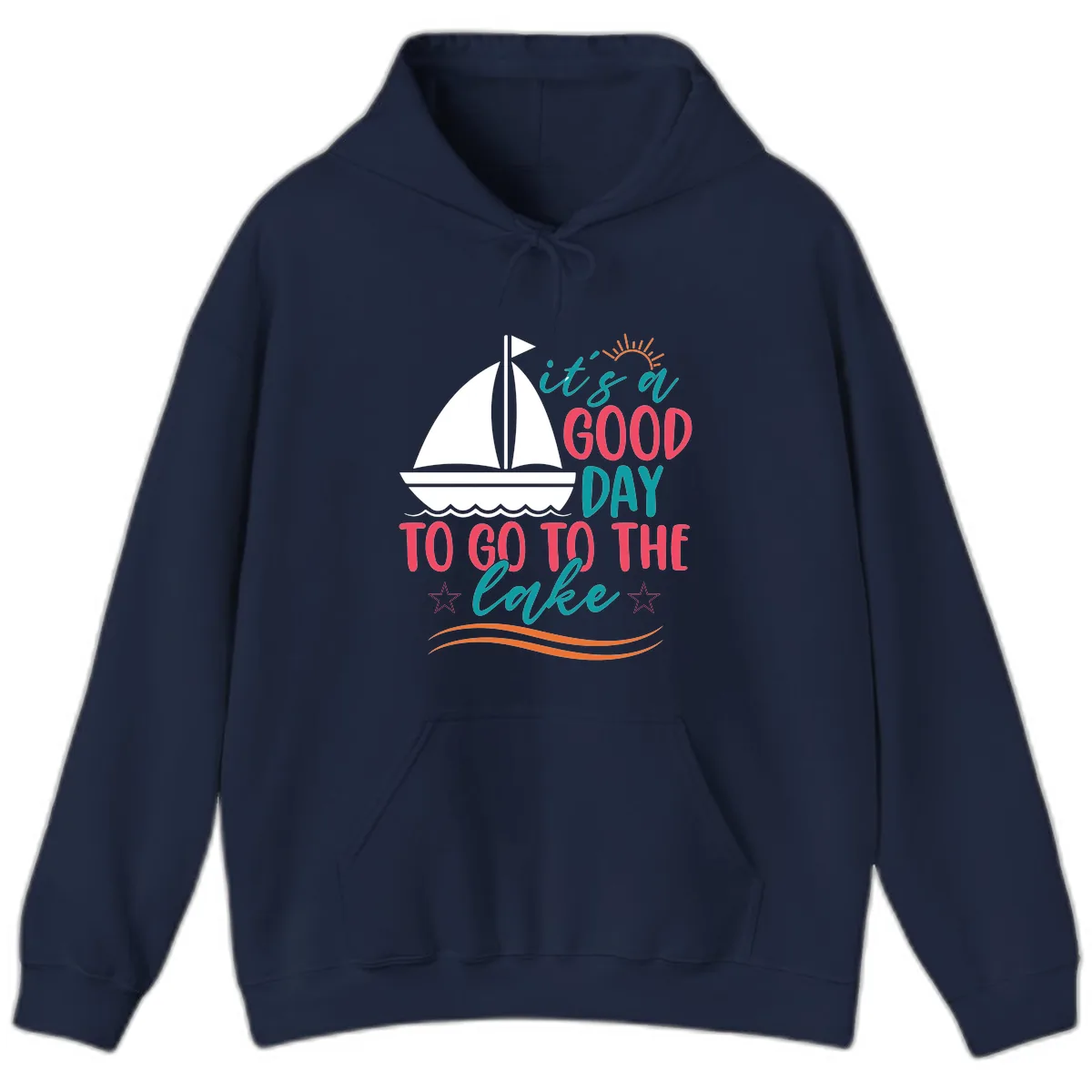 It's A Good Day To Go To The Lake Hoodie in Navy