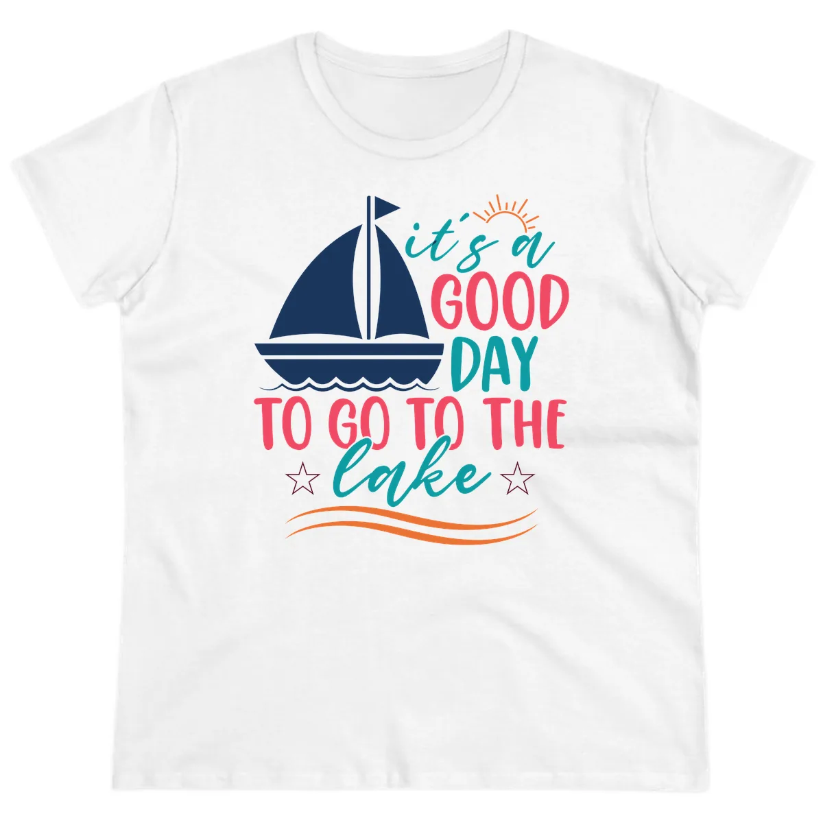 It's A Good Day To Go To The Lake Ladies Tee in White