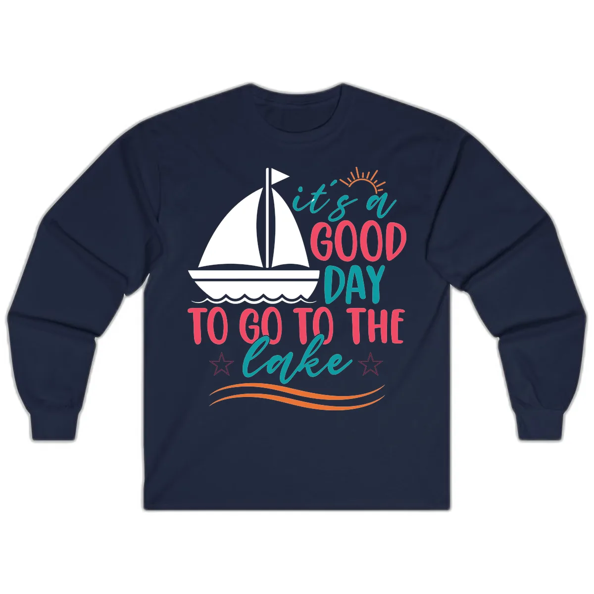 It's A Good Day To Go To The Lake Long Sleeve in Navy