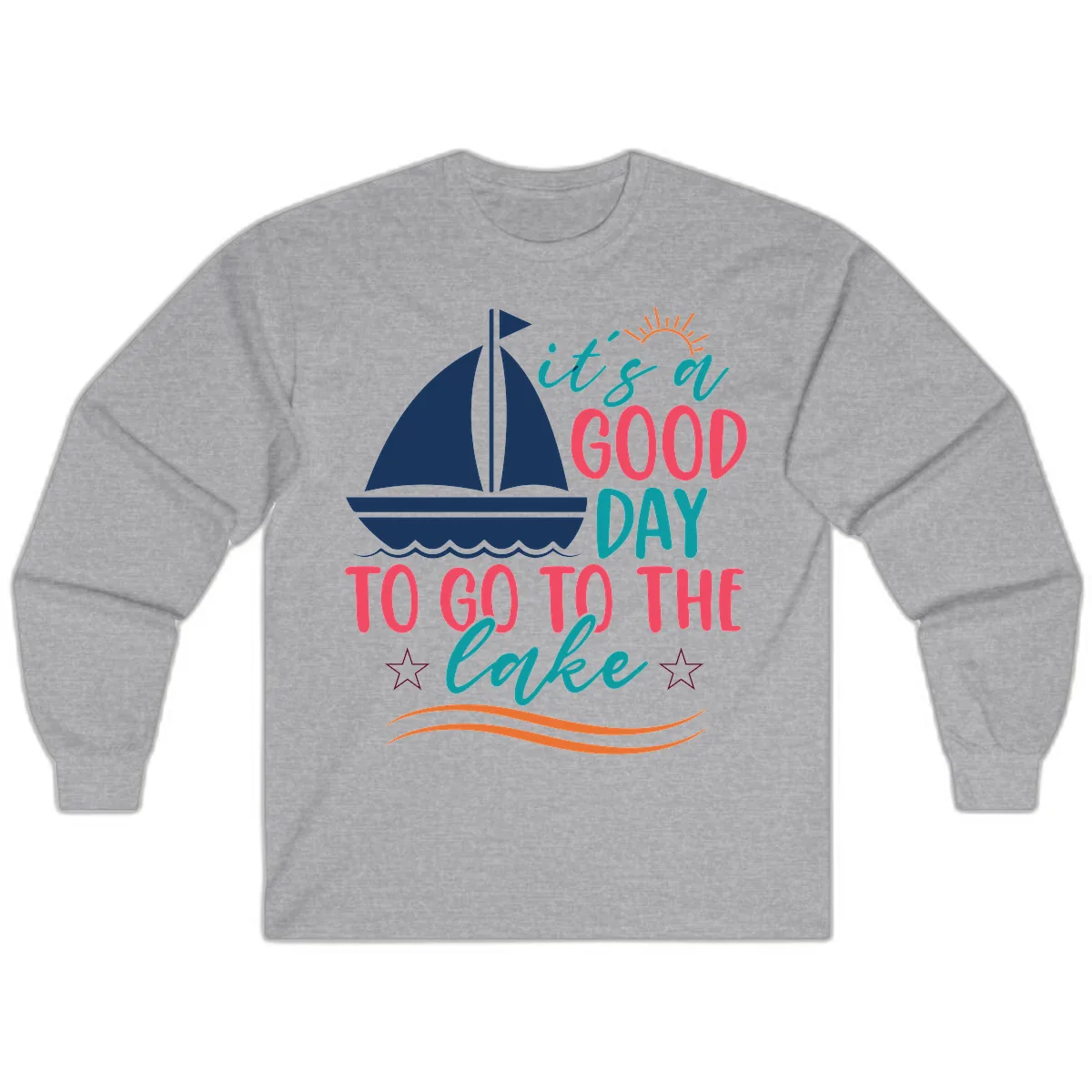 It's A Good Day To Go To The Lake Long Sleeve in Sport Grey