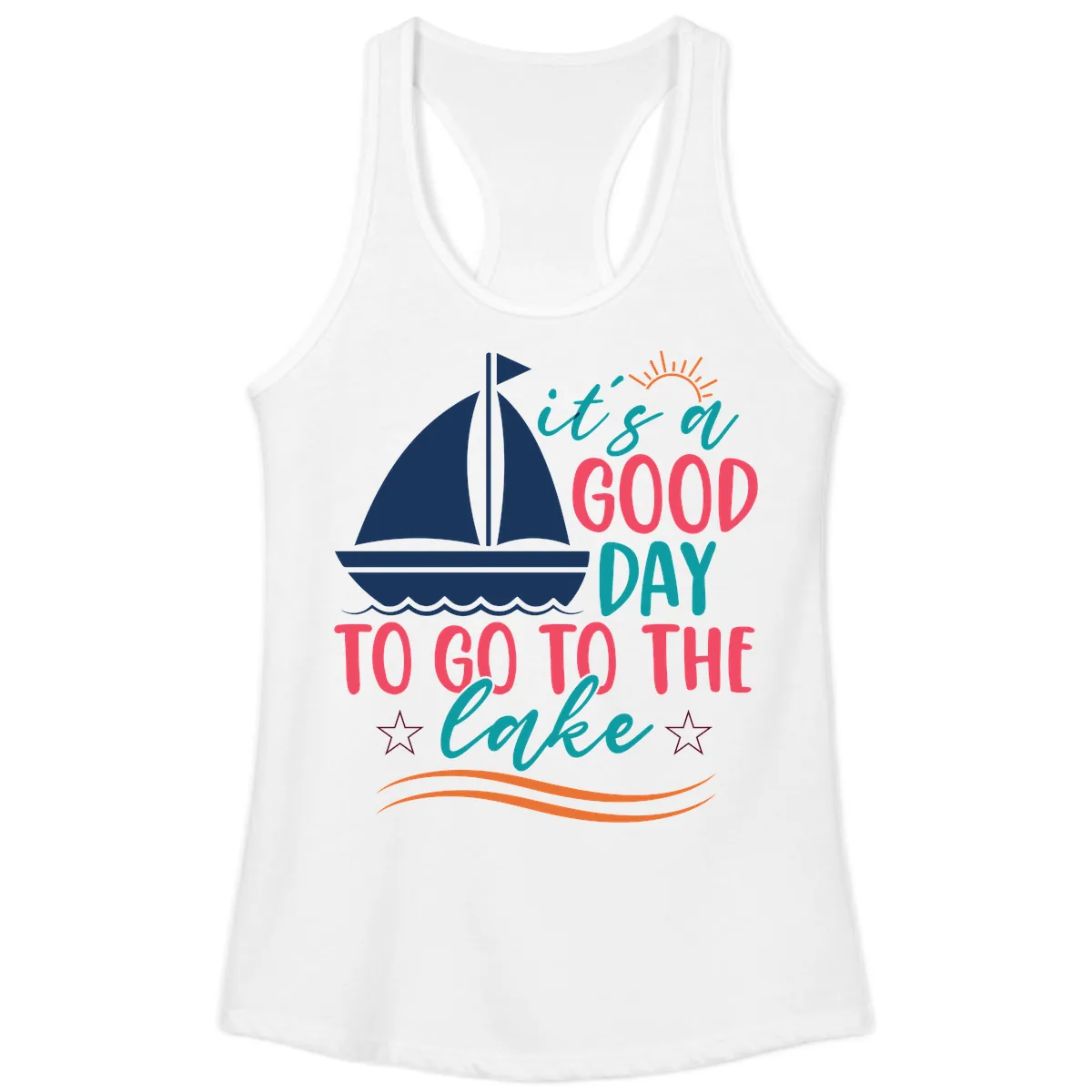 It's A Good Day To Go To The Lake Ladies Tank in White