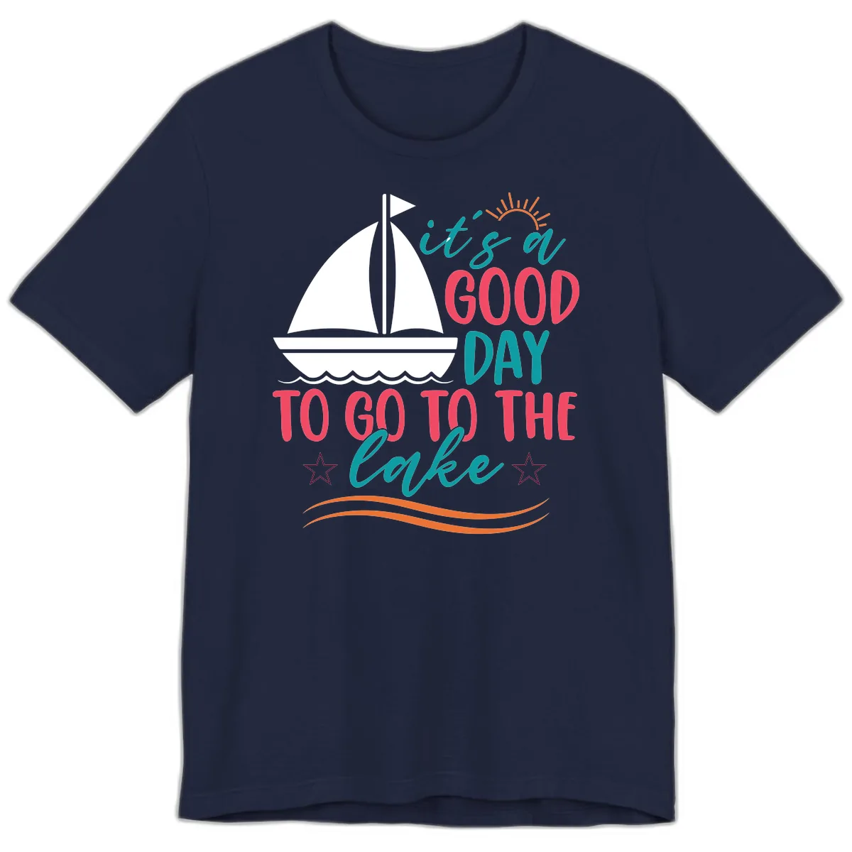 It's A Good Day To Go To The Lake Premium T-Shirt in Navy