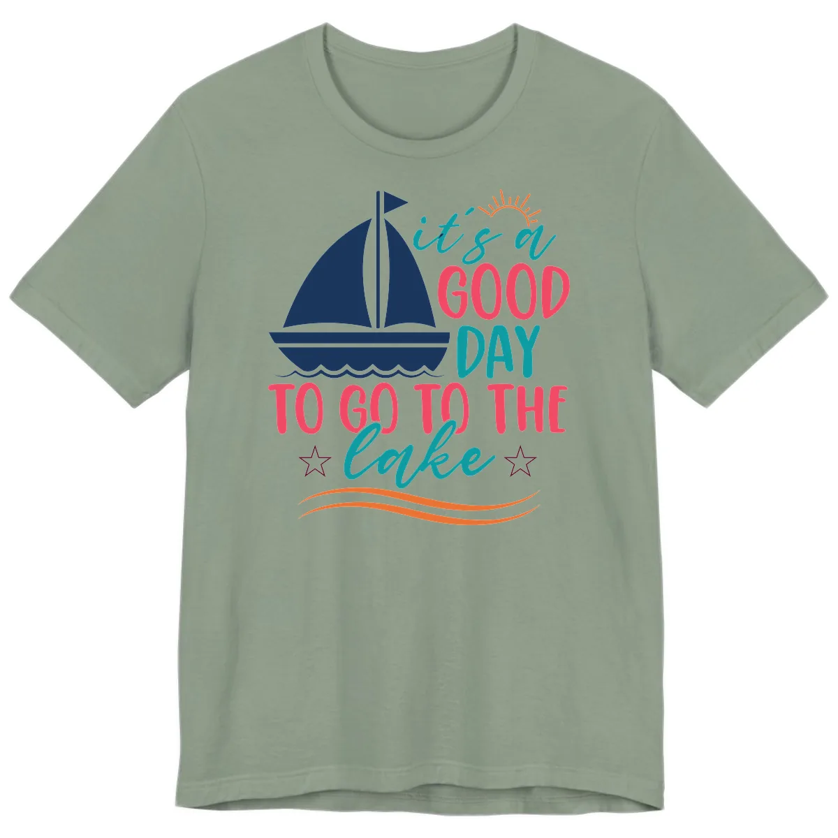 It's A Good Day To Go To The Lake Premium T-Shirt in Sage