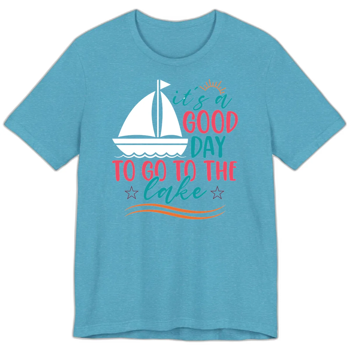 It's A Good Day To Go To The Lake Premium T-Shirt in Heather Aqua