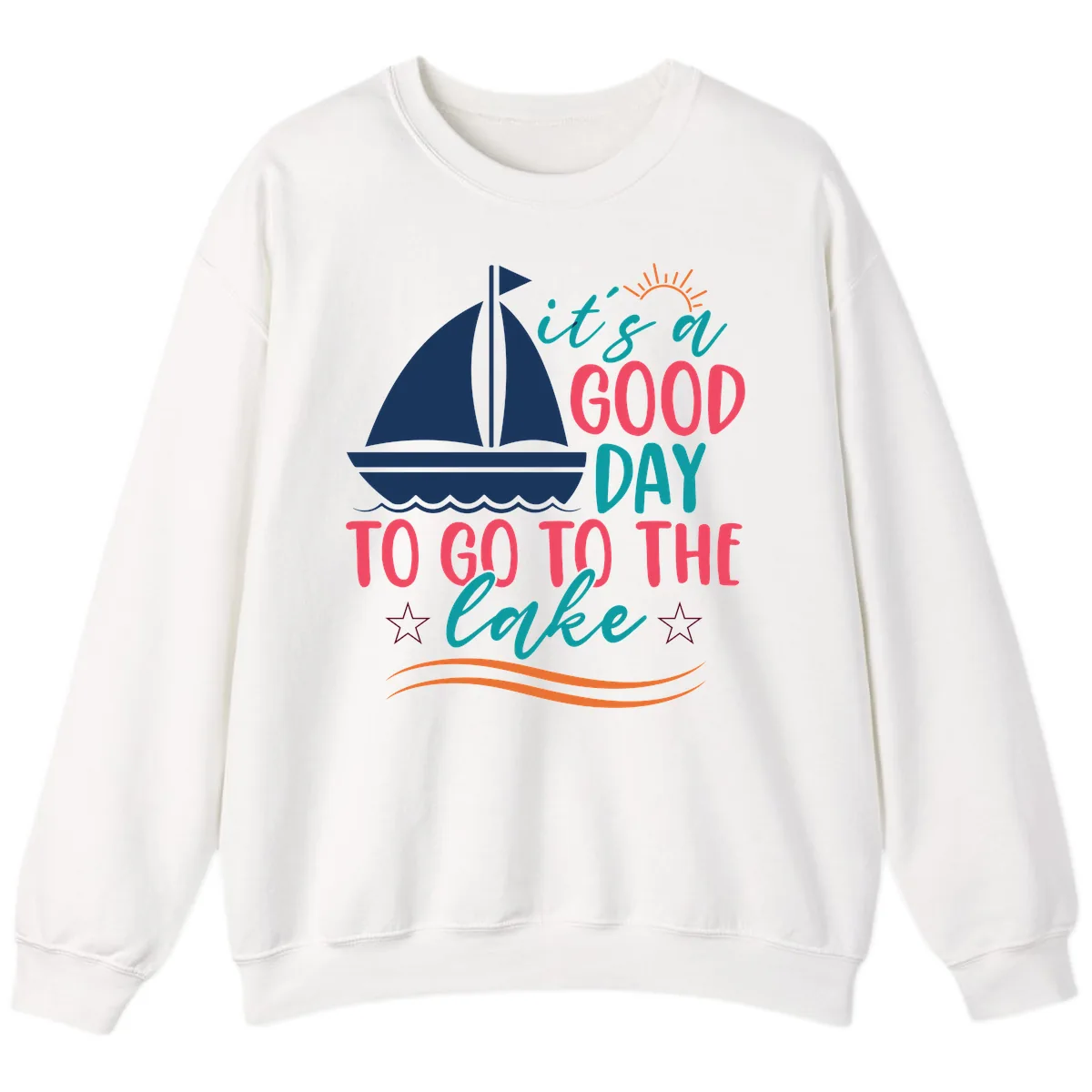 It's A Good Day To Go To The Lake Sweatshirt in White