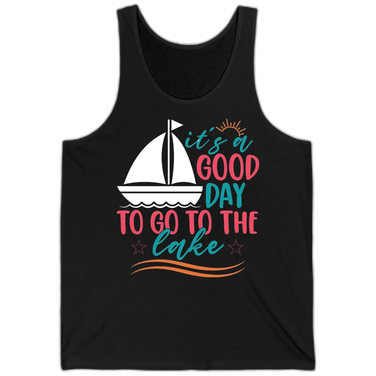 It's A Good Day To Go To The Lake Tank in Black