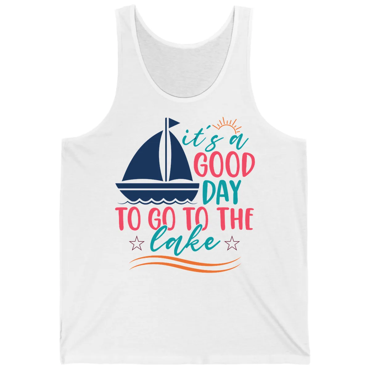 It's A Good Day To Go To The Lake Tank in White