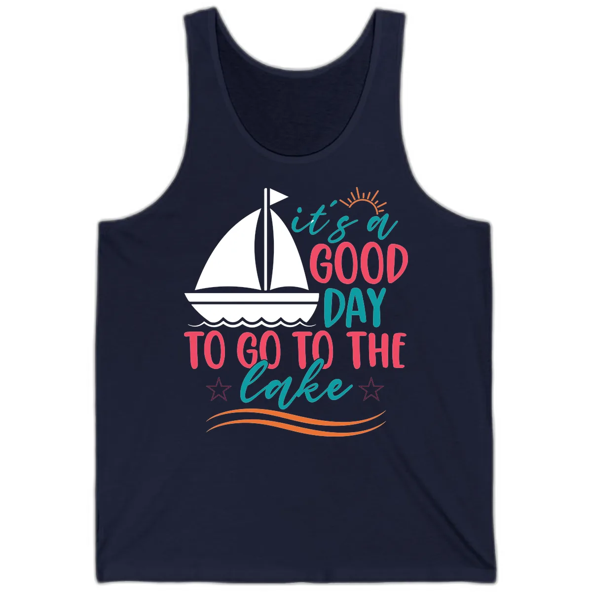 It's A Good Day To Go To The Lake Tank in Navy