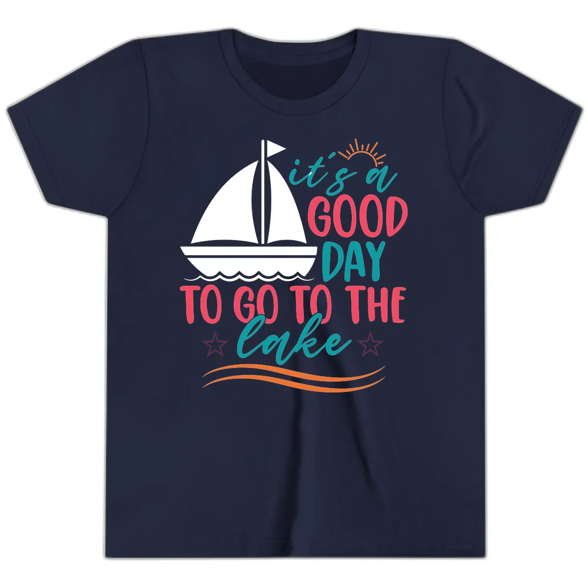 It's A Good Day To Go To The Lake Youth T-Shirt in Navy