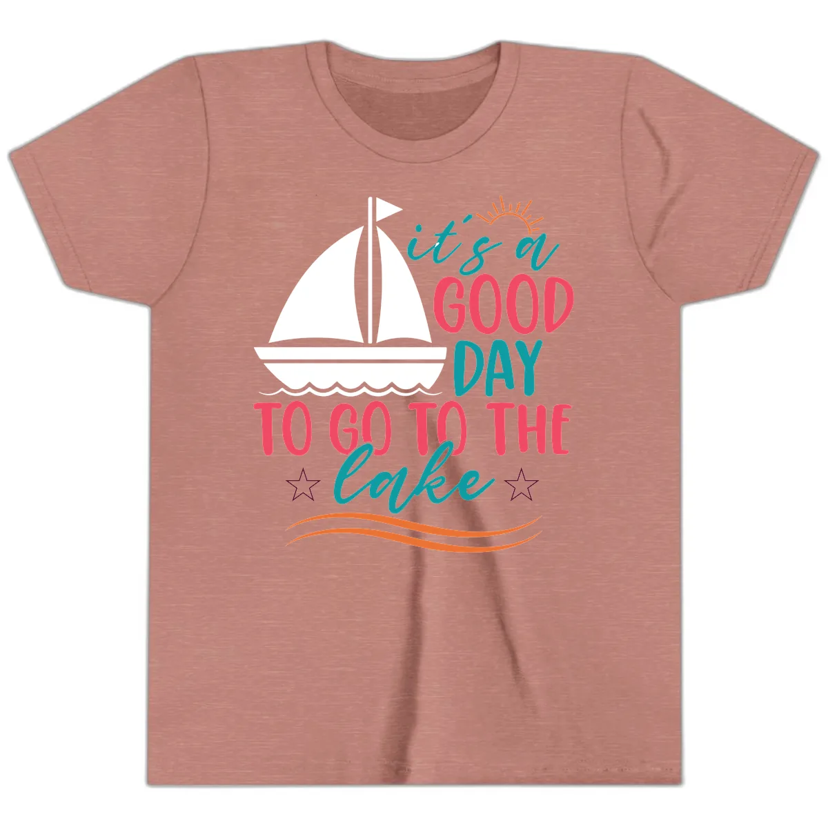 It's A Good Day To Go To The Lake Youth T-Shirt in Heather Mauve