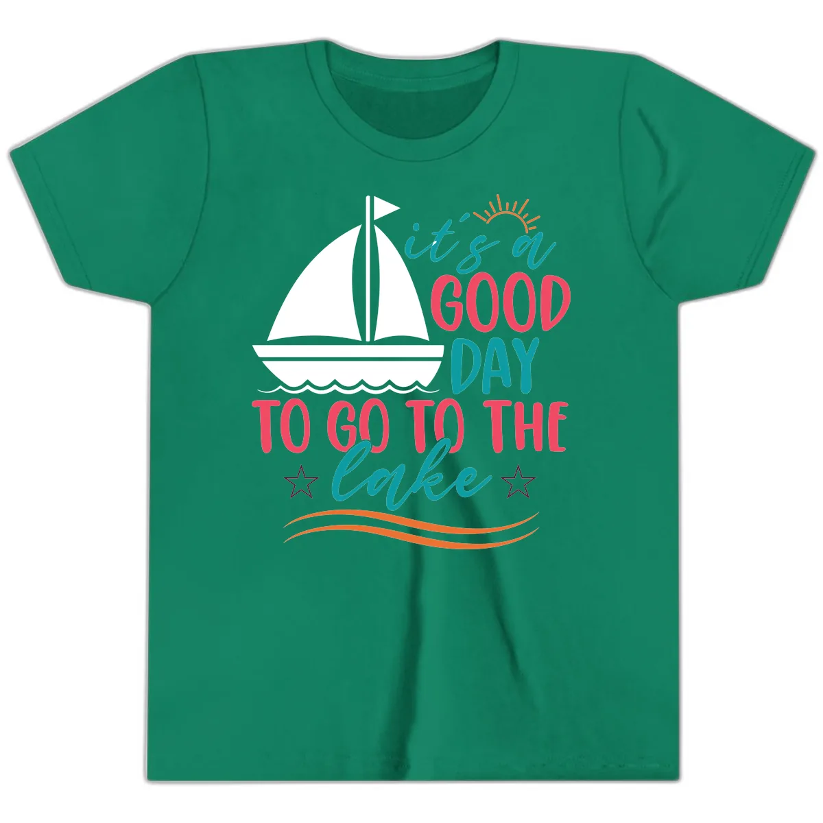 It's A Good Day To Go To The Lake Youth T-Shirt in Kelly