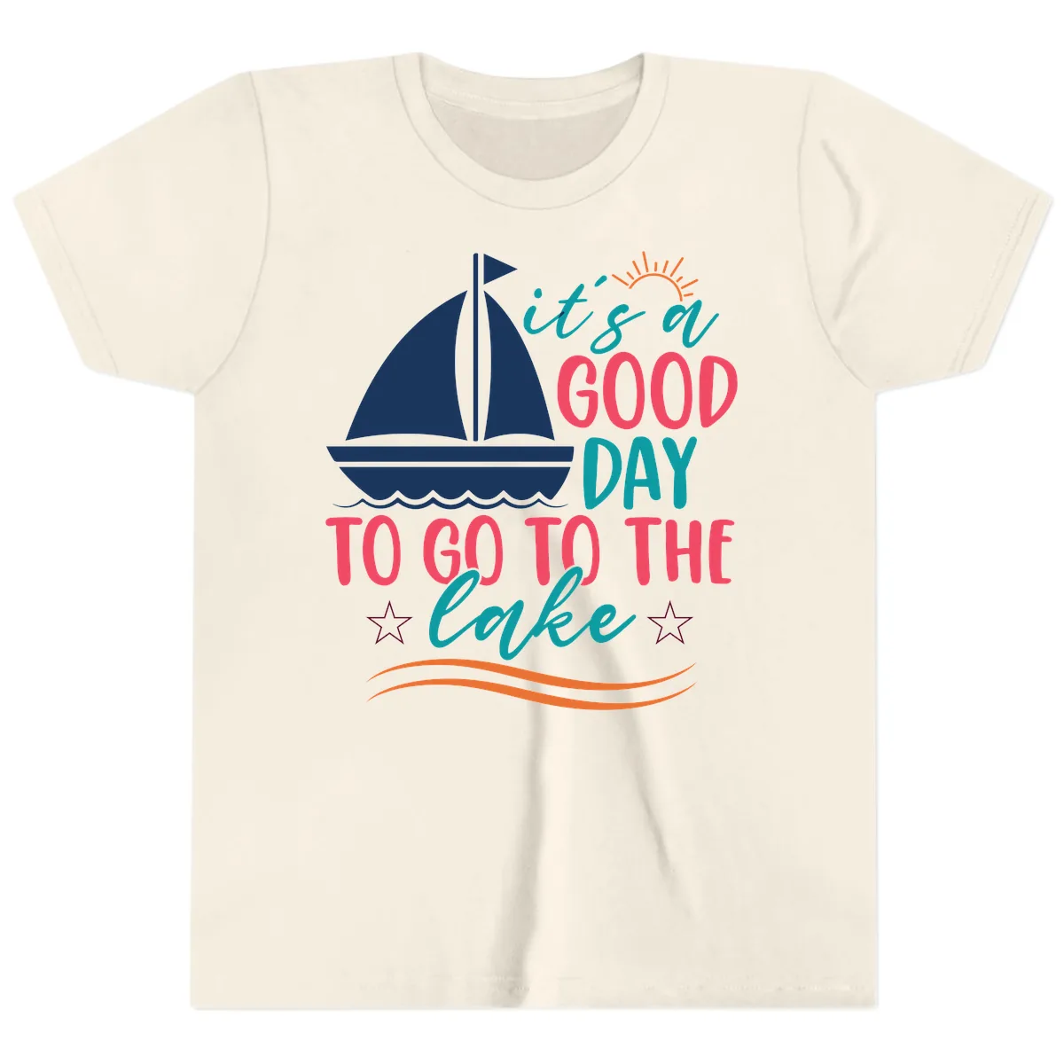 It's A Good Day To Go To The Lake Youth T-Shirt in Natural