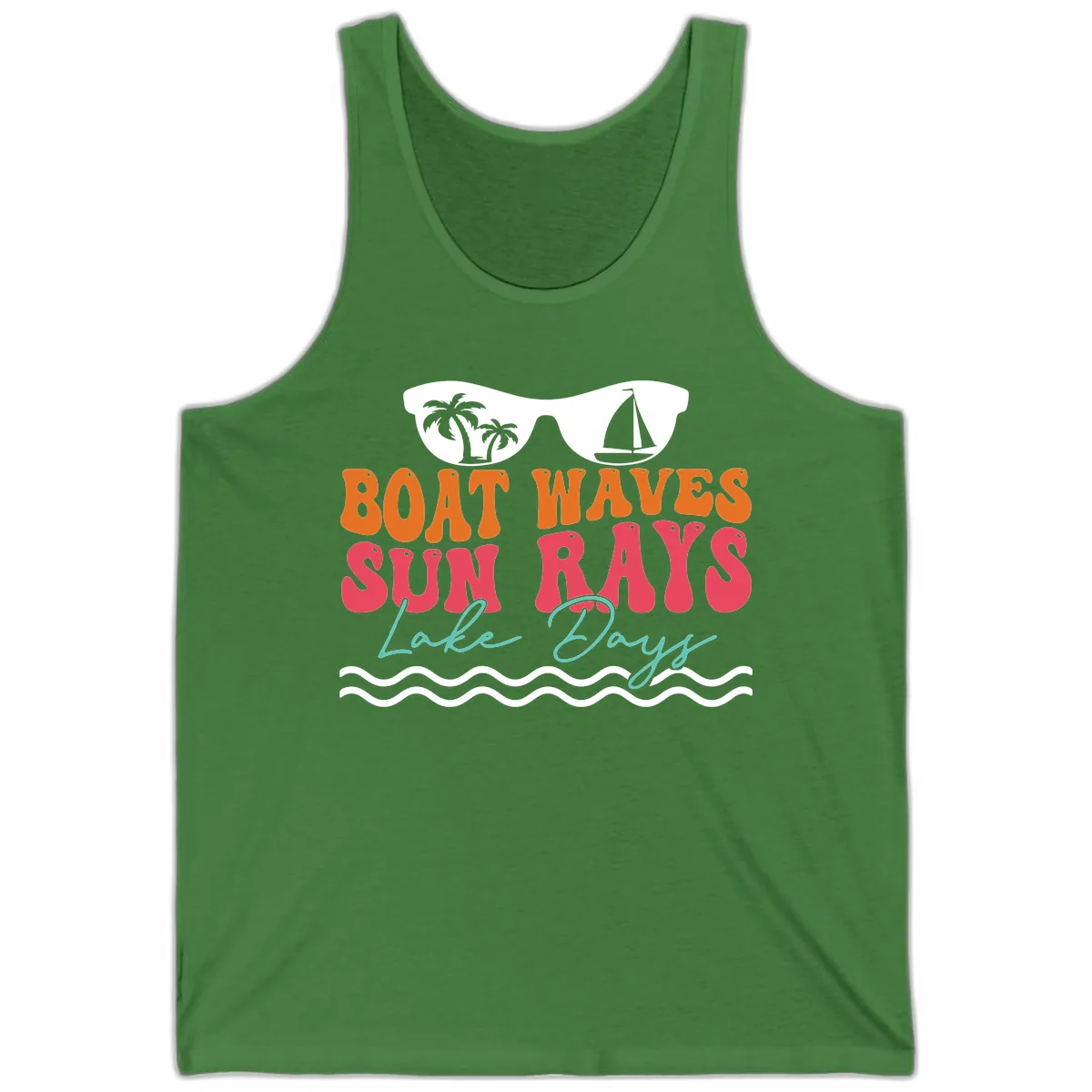 Boat Waves Sun Rays Lake Days Tank in Leaf