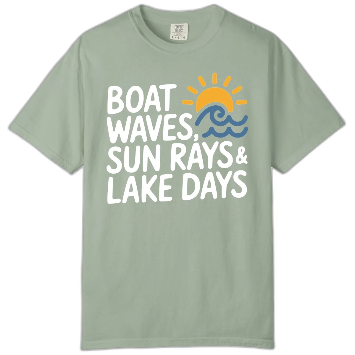 Boat Waves Sun Rays Lake Days Comfort Color in Bay