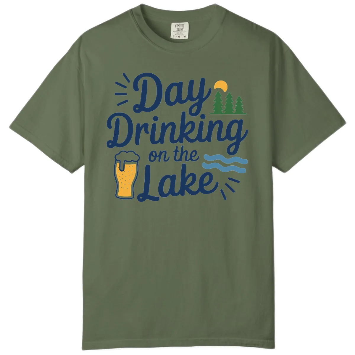 Day Drinking On The Lake Apparel Comfort Color in Sage