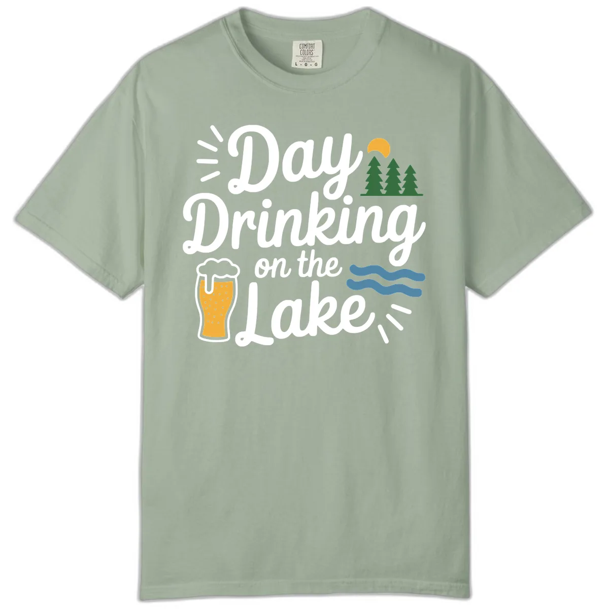 Day Drinking On The Lake Apparel Comfort Color in Bay