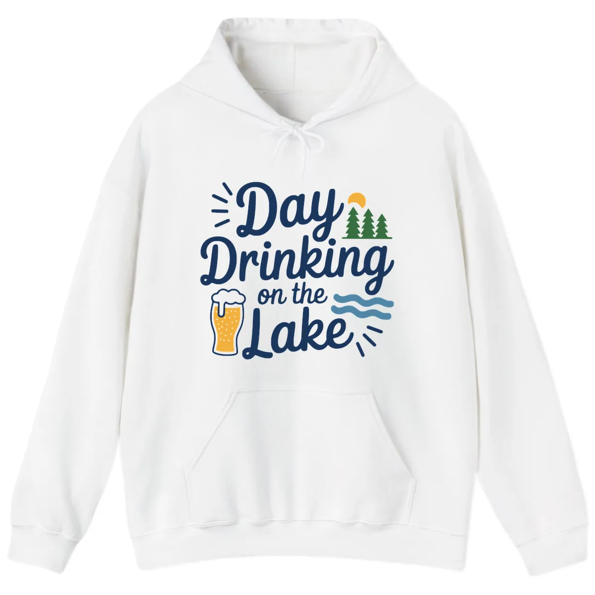 Day Drinking On The Lake Apparel Hoodie in White