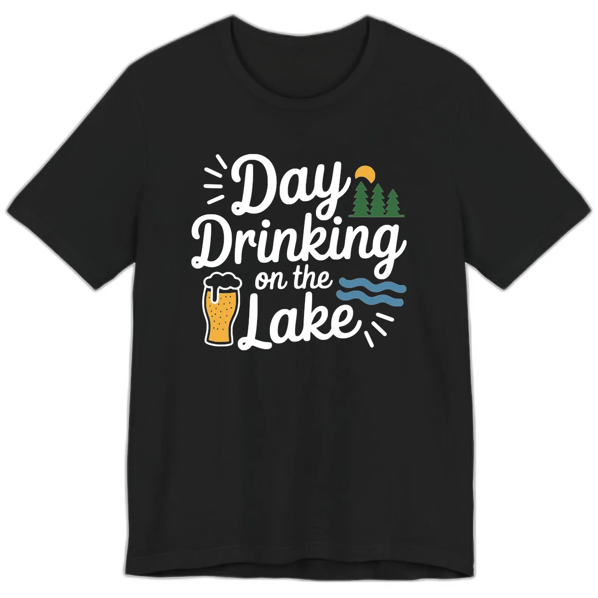 Day Drinking On The Lake Apparel Premium T-Shirt in Black