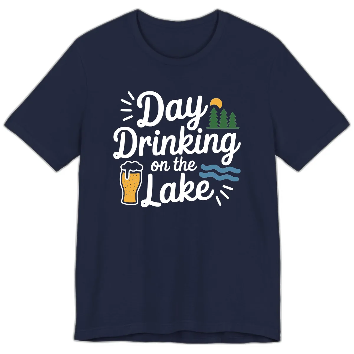 Day Drinking On The Lake Apparel Premium T-Shirt in Navy