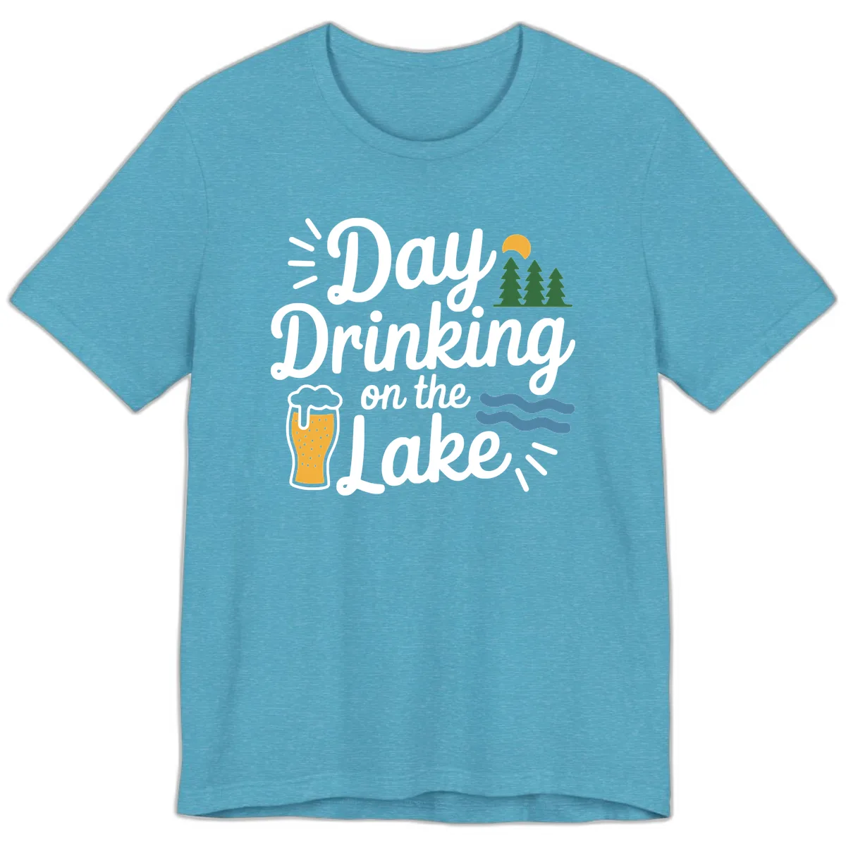 Day Drinking On The Lake Apparel Premium T-Shirt in Heather Aqua