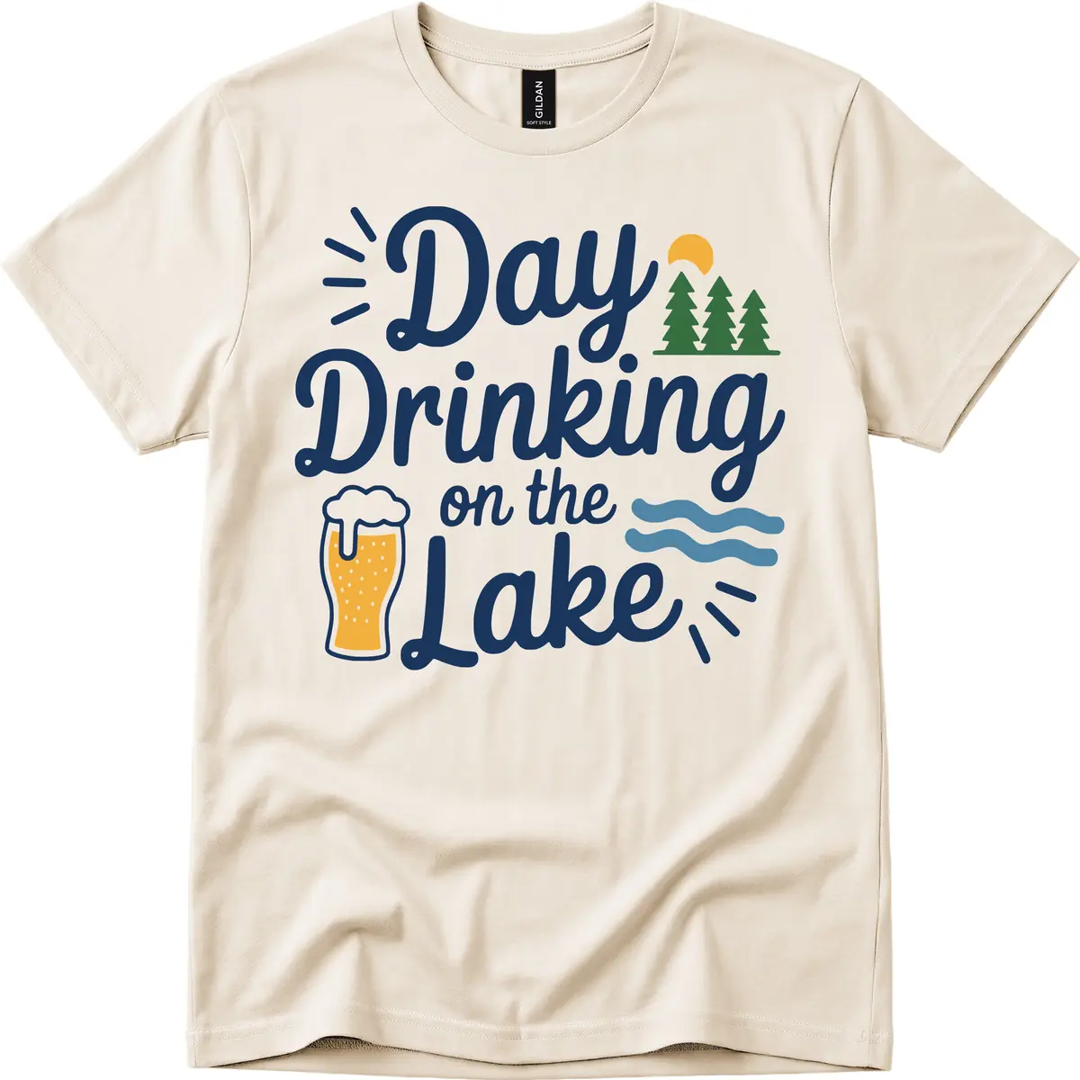 Day Drinking On The Lake Apparel T-Shirt in Natural