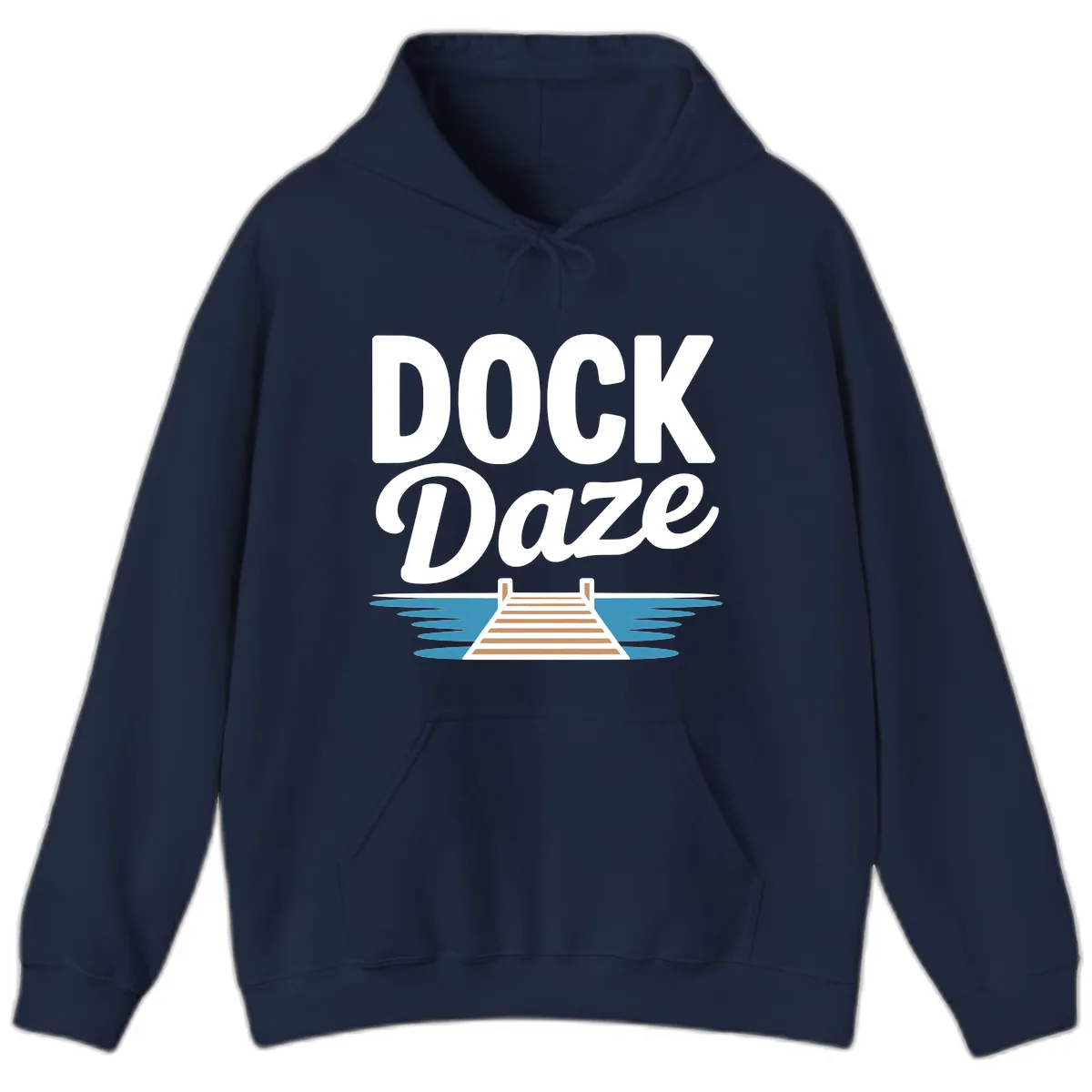 Dock Daze Lakeside Fun Hoodie in Navy