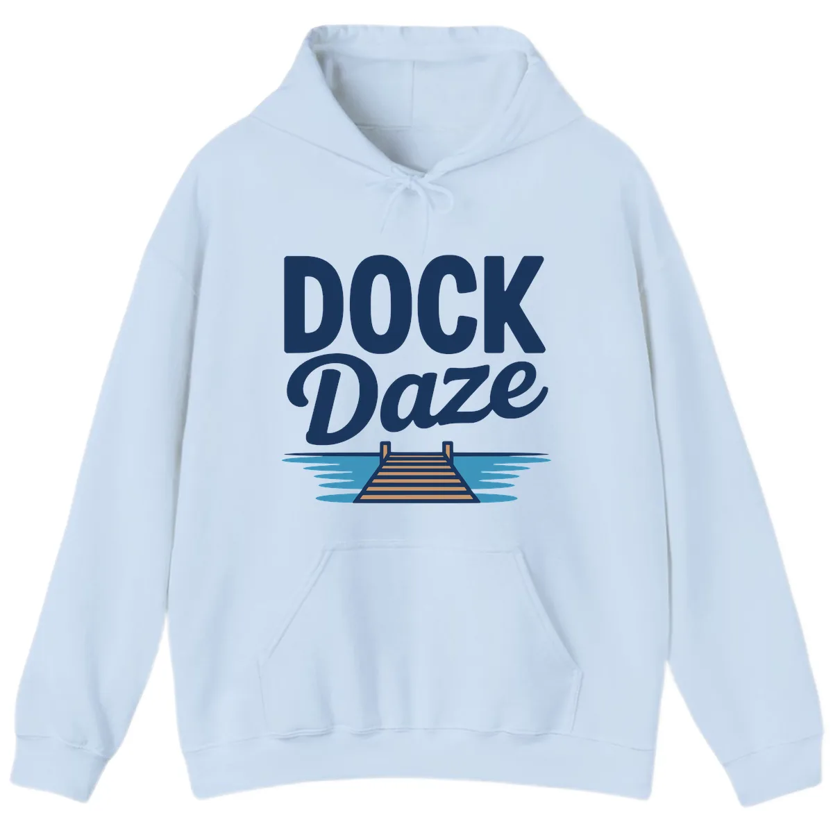 Dock Daze Lakeside Fun Hoodie in Light Blue