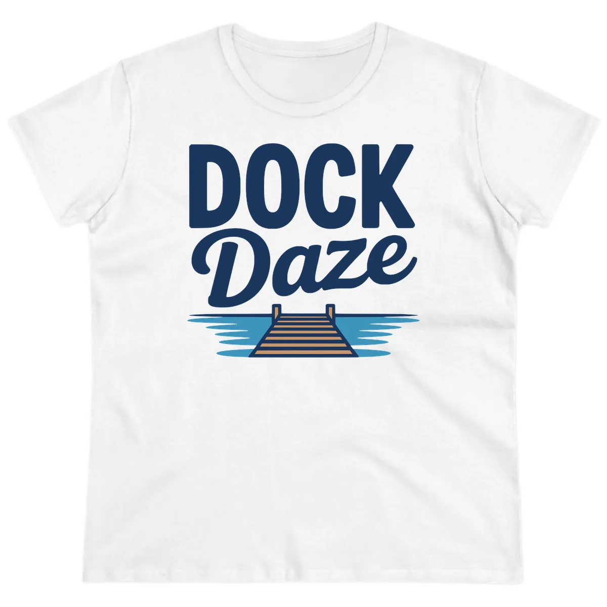Dock Daze Lakeside Fun Ladies Tee in White