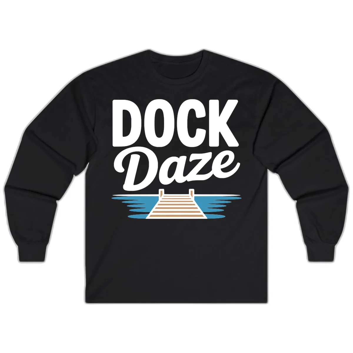 Dock Daze Lakeside Fun Long Sleeve in Black