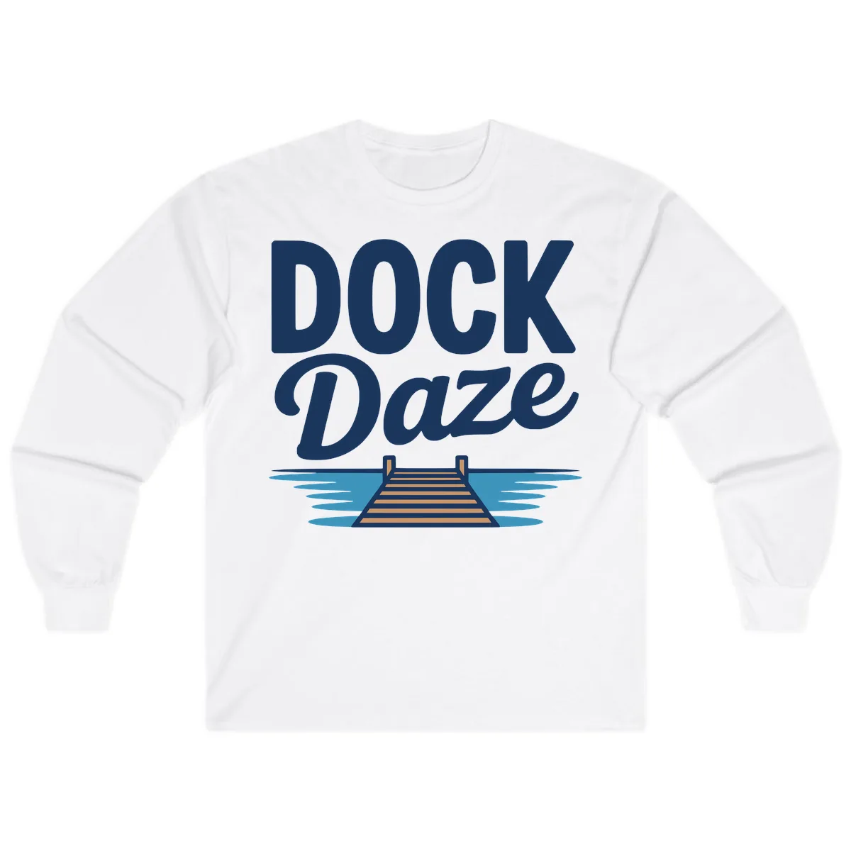 Dock Daze Lakeside Fun Long Sleeve in White
