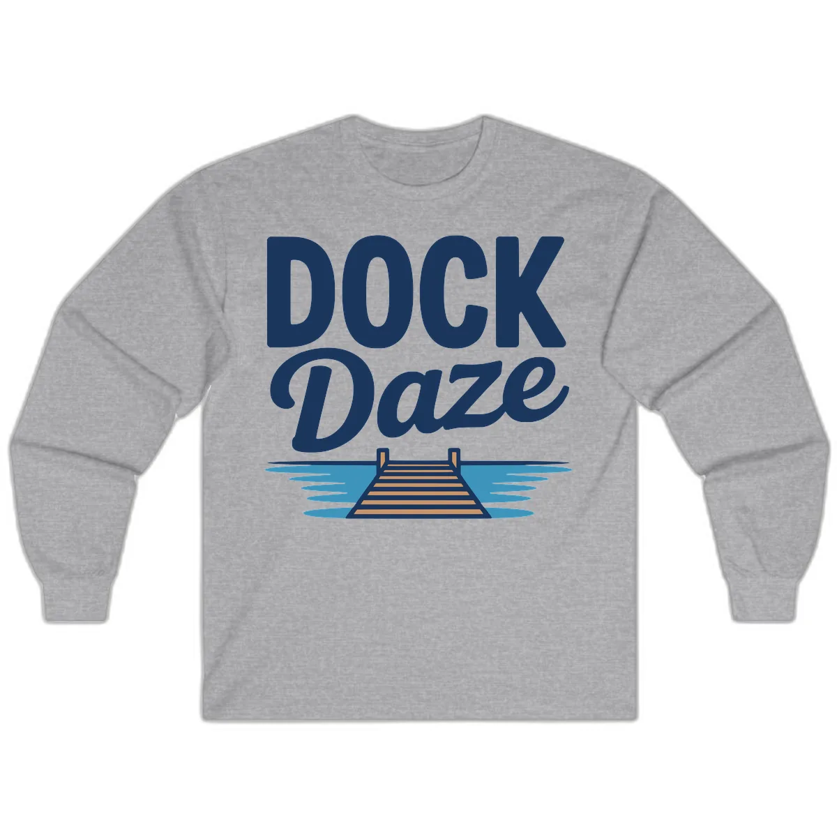 Dock Daze Lakeside Fun Long Sleeve in Sport Grey