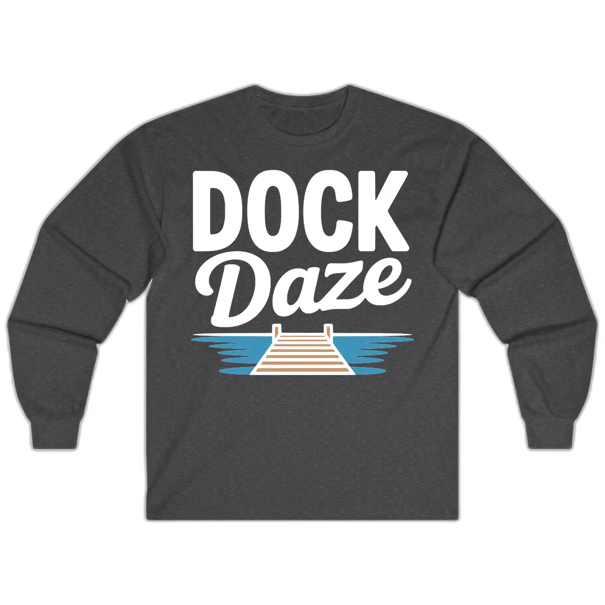 Dock Daze Lakeside Fun Long Sleeve in Dark Heather