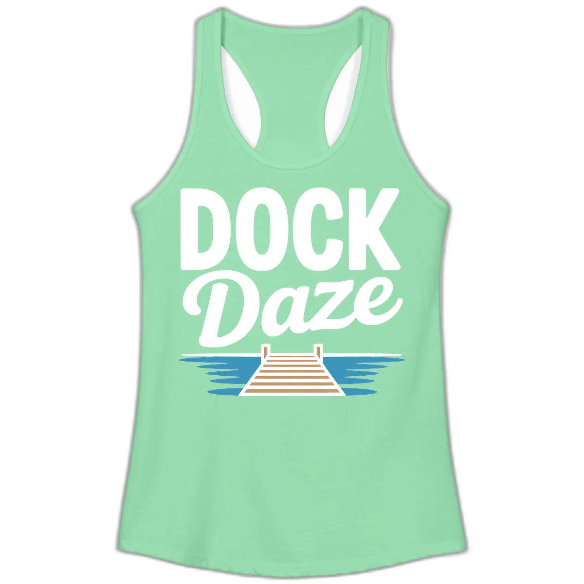 Dock Daze Lakeside Fun Ladies Tank in Solid Mint