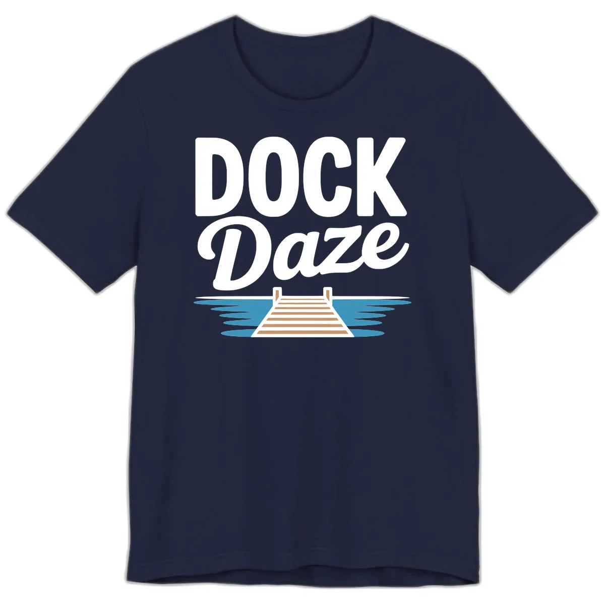 Dock Daze Lakeside Fun Premium T-Shirt in Navy
