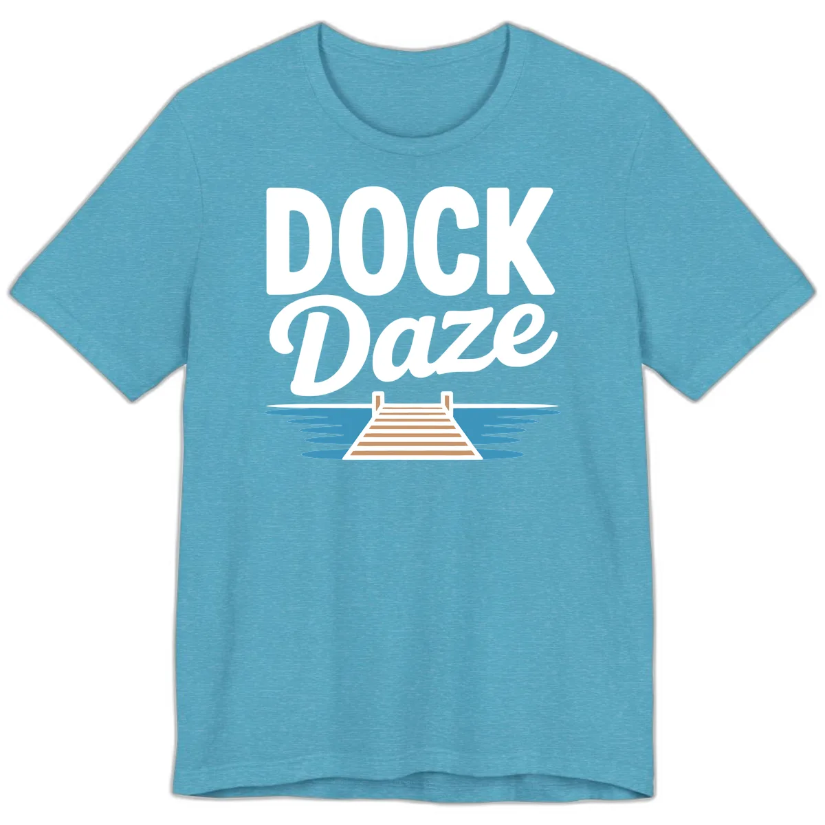 Dock Daze Lakeside Fun Premium T-Shirt in Heather Aqua