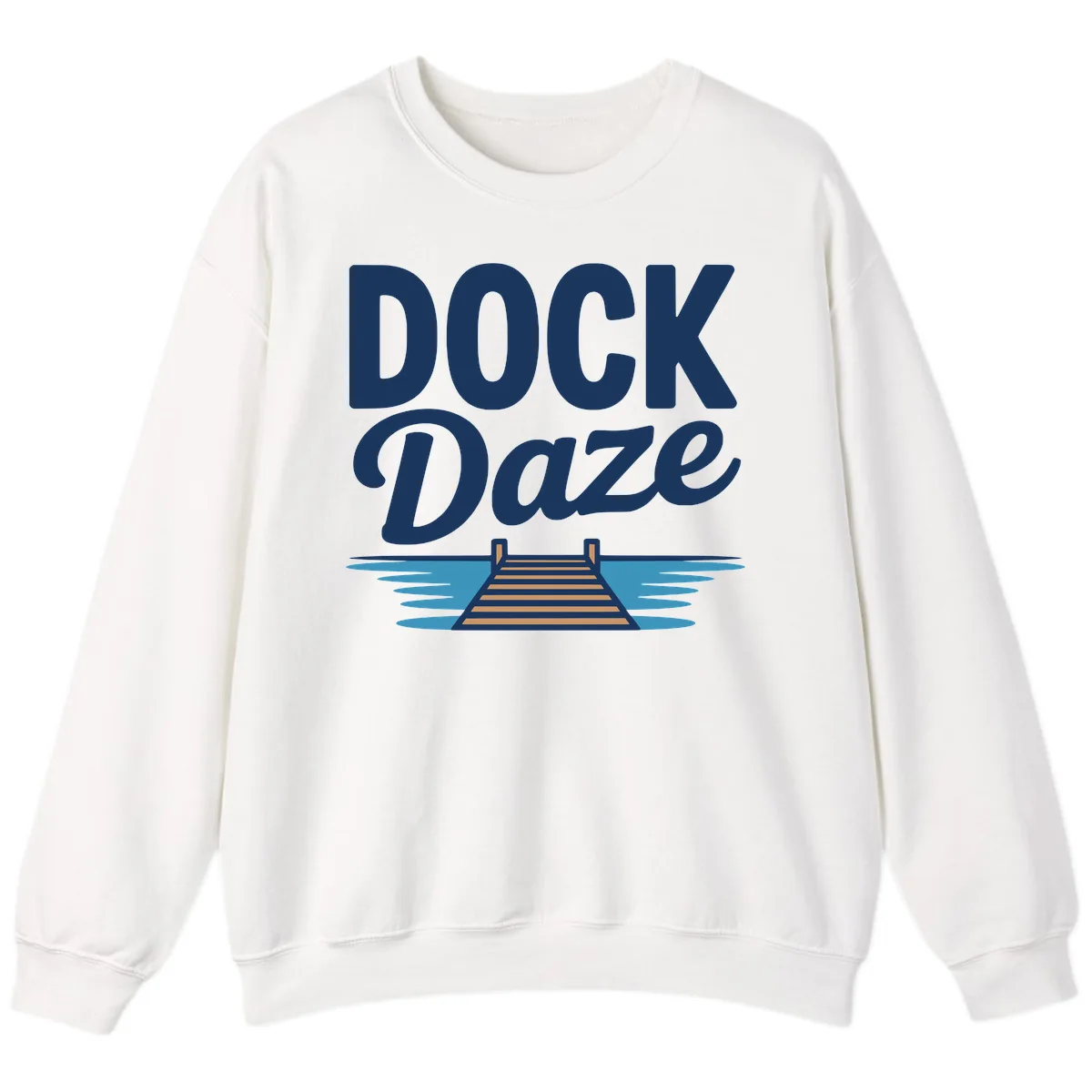 Dock Daze Lakeside Fun Sweatshirt in White