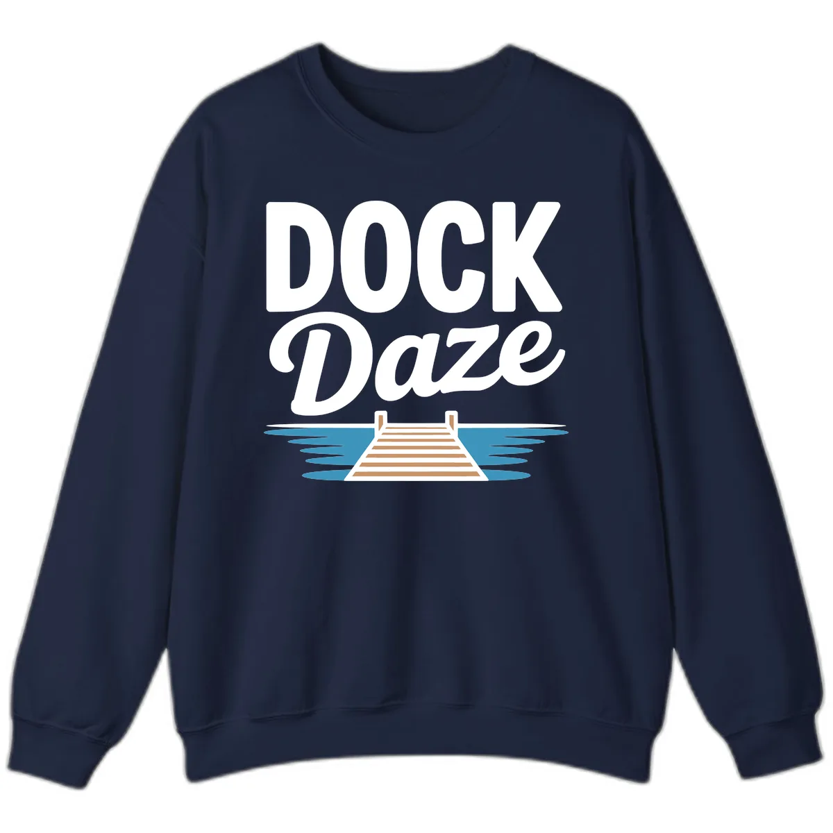 Dock Daze Lakeside Fun Sweatshirt in Navy