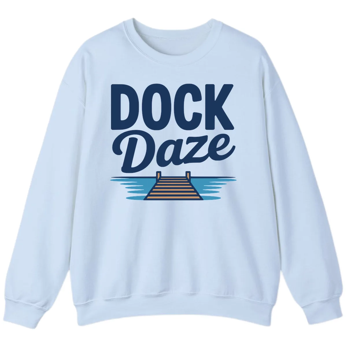Dock Daze Lakeside Fun Sweatshirt in Light Blue