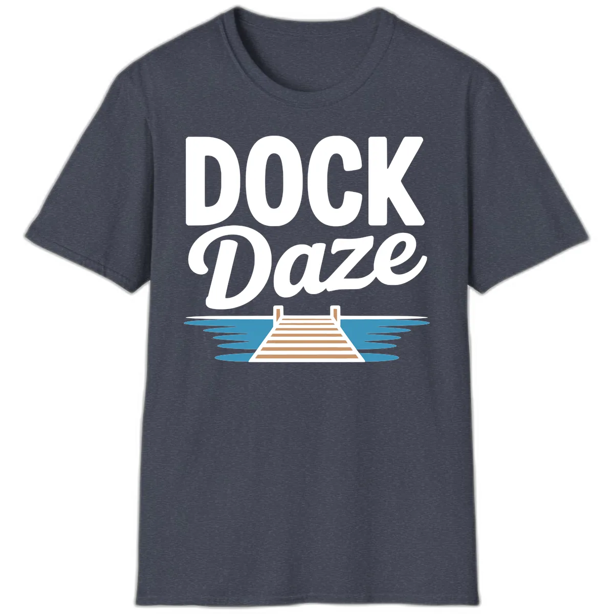 Dock Daze Lakeside Fun T-Shirt in Heather Navy