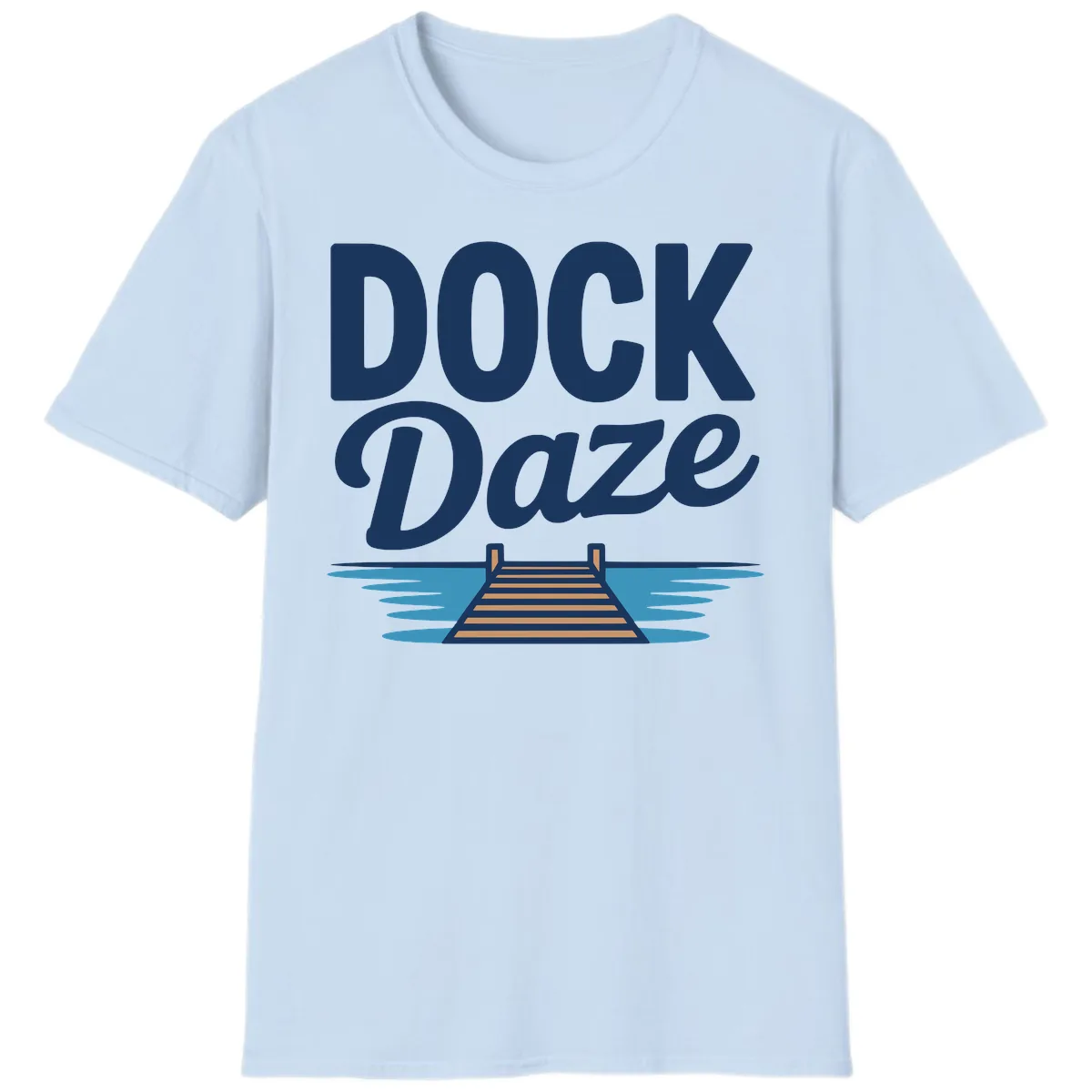 Dock Daze Lakeside Fun T-Shirt in Light Blue
