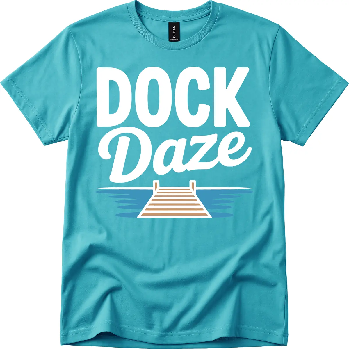 Dock Daze Lakeside Fun T-Shirt in Tropical Blue