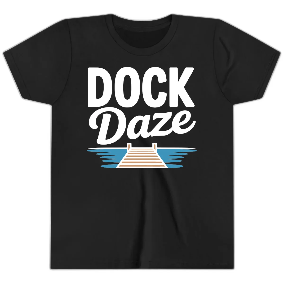 Dock Daze Lakeside Fun Youth T-Shirt in Black