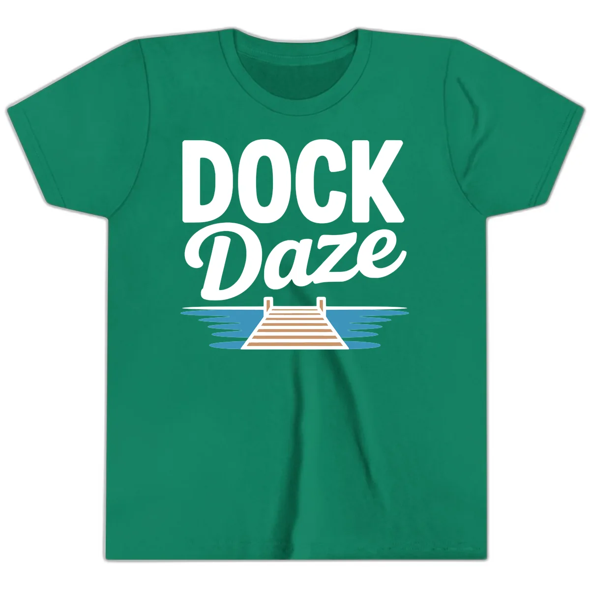 Dock Daze Lakeside Fun Youth T-Shirt in Kelly