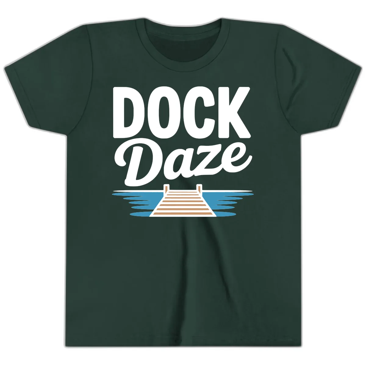 Dock Daze Lakeside Fun Youth T-Shirt in Forest