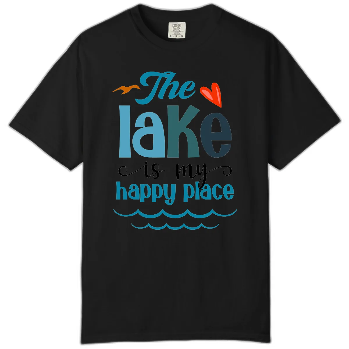 The Lake Is My Happy Place Comfort Color in Black