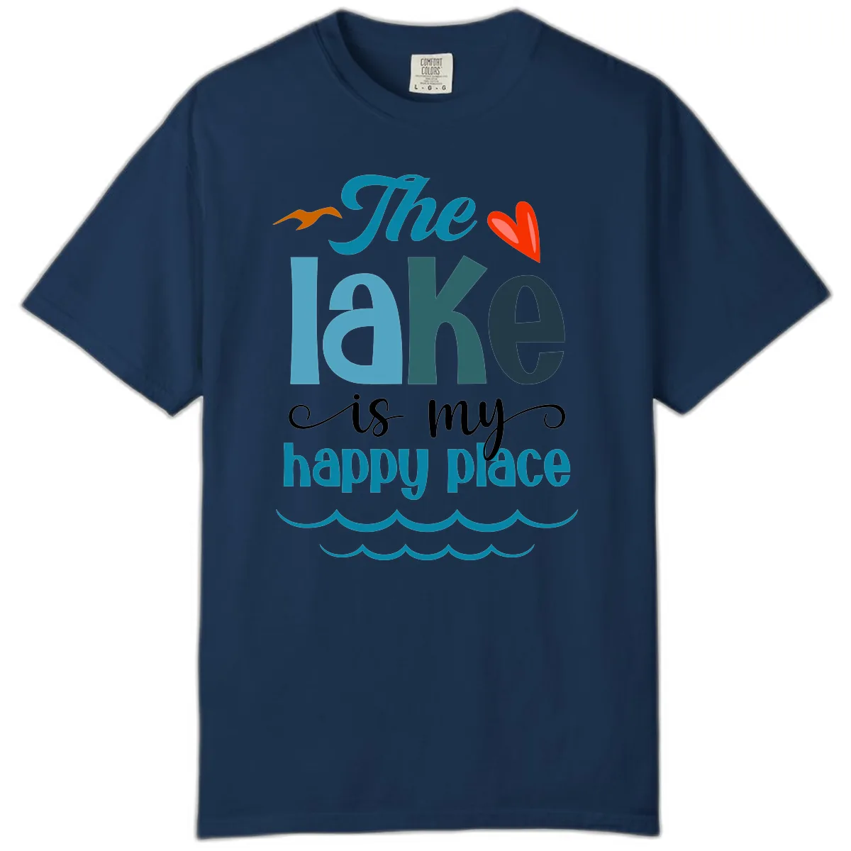 The Lake Is My Happy Place Comfort Color in Navy