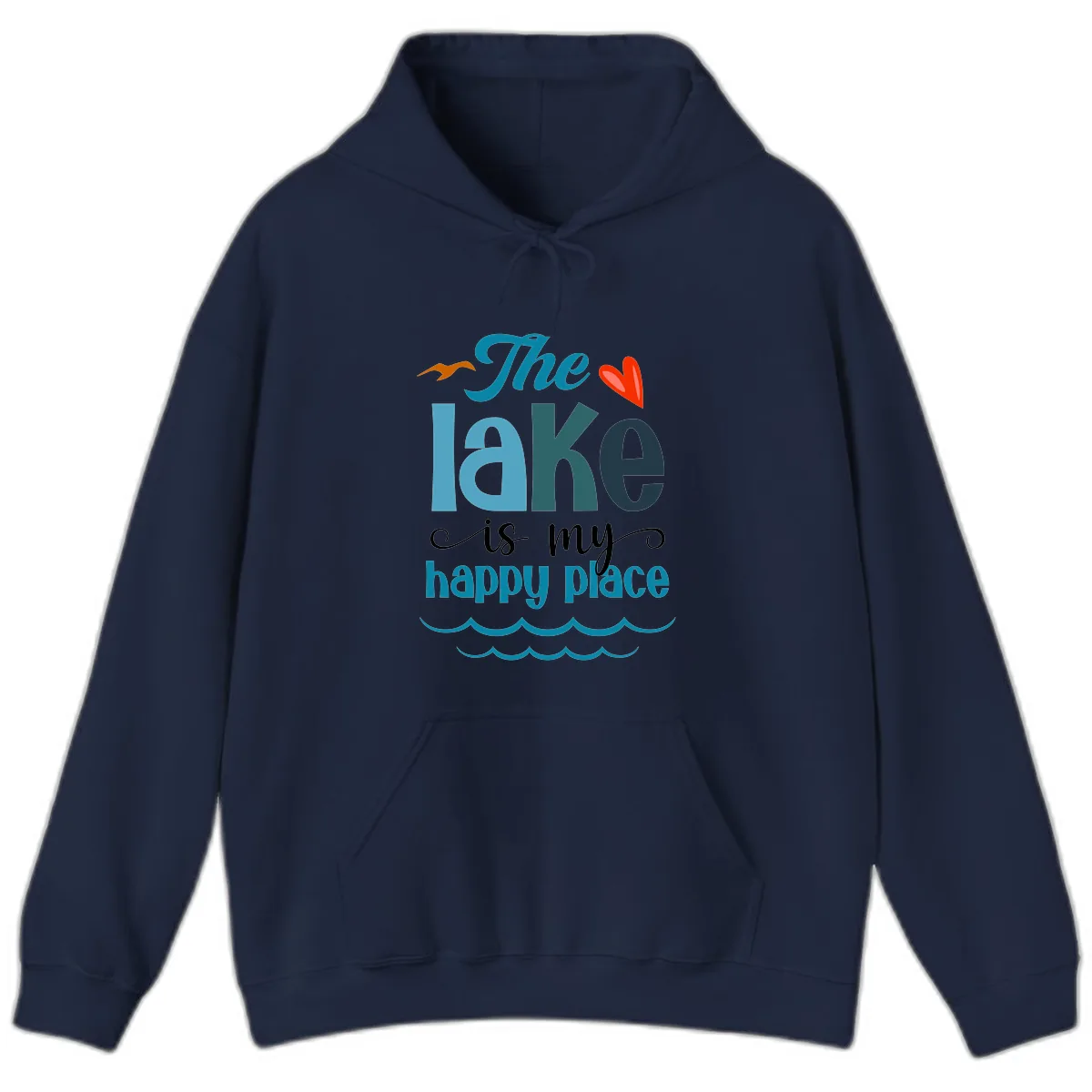 The Lake Is My Happy Place Hoodie in Navy