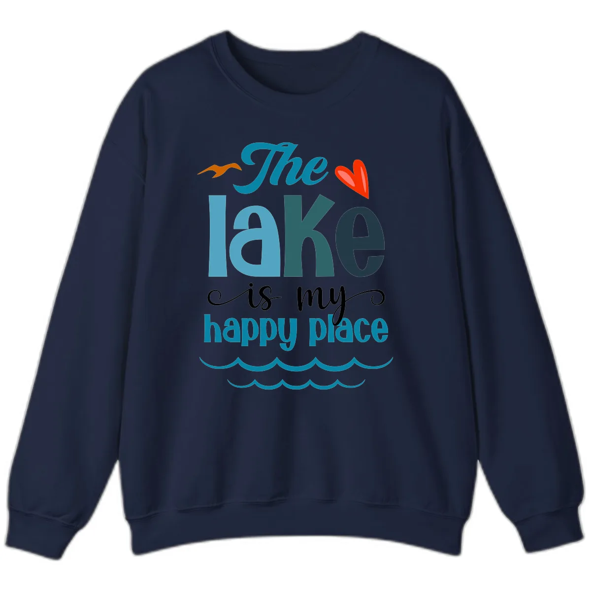 The Lake Is My Happy Place Sweatshirt in Navy