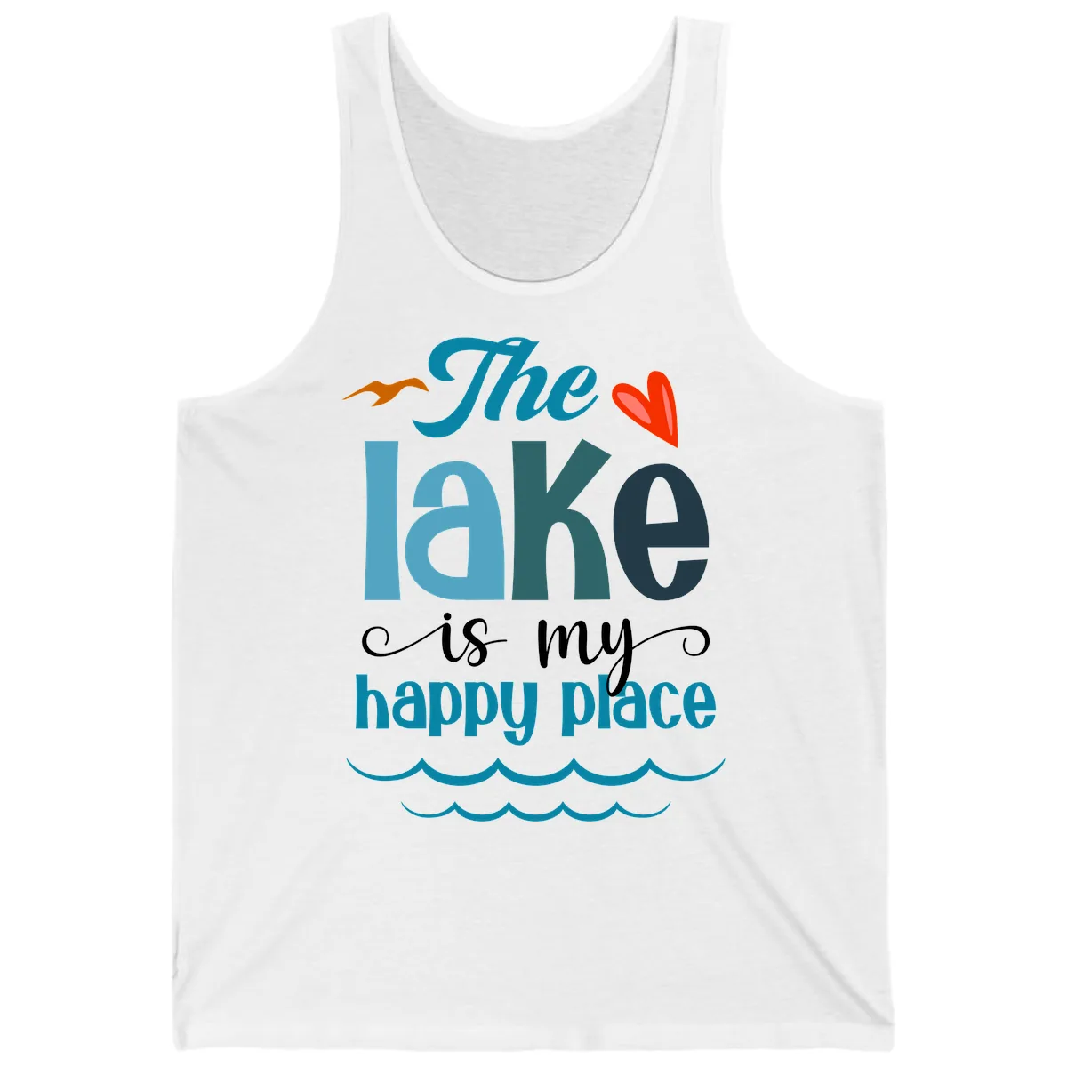 The Lake Is My Happy Place Tank in White
