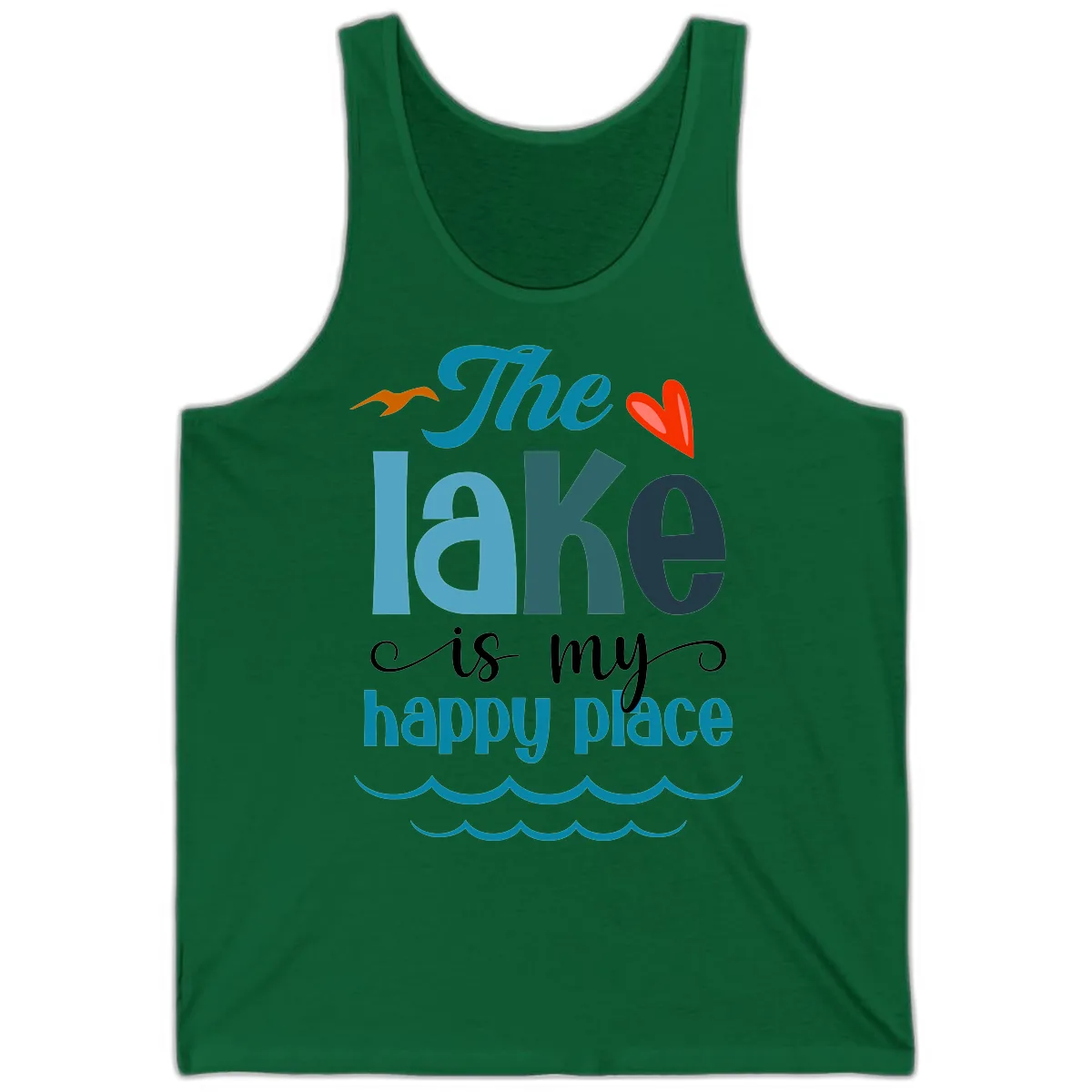 The Lake Is My Happy Place Tank in Kelly